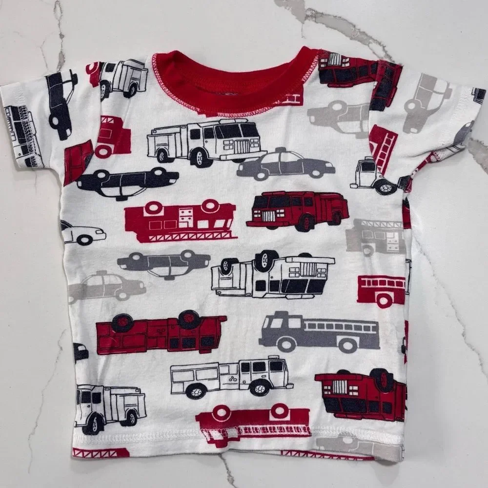 Carter’s | Boys FIREMAN 4-piece PAJAMA SET Pjs Snug Fitting Firetruck Size 2T